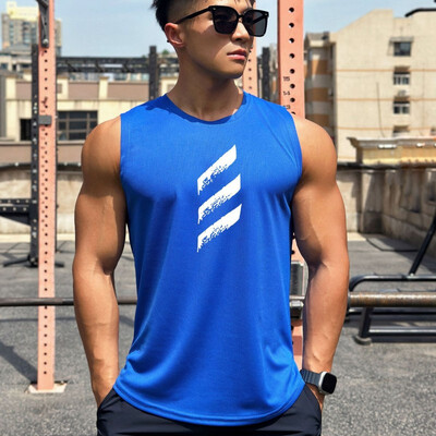 2024 Bărbați Tank top Gym Mesh ventilație Antrenament Fitness Culturism cămașă fără mâneci îmbrăcăminte Sport Singlet vesta bărbați Tricou