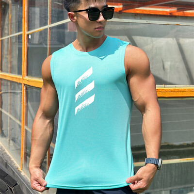 2024 Bărbați Tank top Gym Mesh ventilație Antrenament Fitness Culturism cămașă fără mâneci îmbrăcăminte Sport Singlet vesta bărbați Tricou