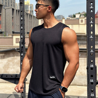 2024 Bărbați Tank top Gym Mesh ventilație Antrenament Fitness Culturism cămașă fără mâneci îmbrăcăminte Sport Singlet vesta bărbați Tricou