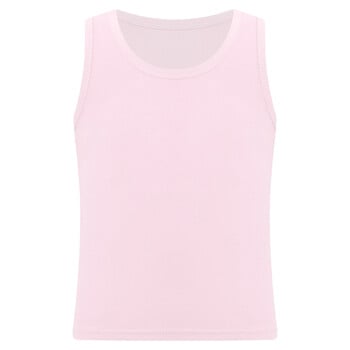 Kids Girls Racer Back Tank Top Μονόχρωμο στρογγυλό λαιμό αμάνικο γιλέκο Tank for workout Yoga Running γιλέκα Παιδικά καλοκαιρινά μπλουζάκια