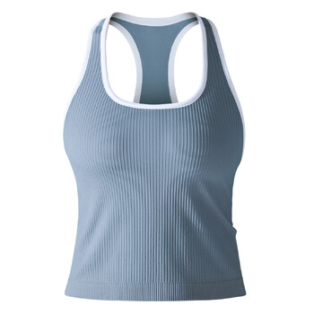 Νέο Yoga Racerback Tank Top Στενό Γυμναστήριο για τρέξιμο Quick Dry Αθλητικό γιλέκο γρήγορου στεγνώματος Active Wear Slim Top Γυναικείο μονό μπλουζάκι