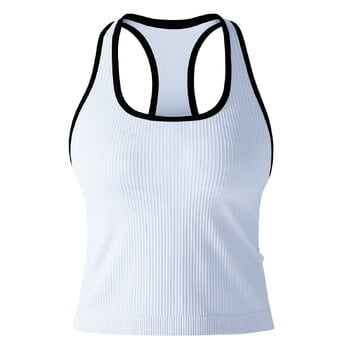 Νέο Yoga Racerback Tank Top Στενό Γυμναστήριο για τρέξιμο Quick Dry Αθλητικό γιλέκο γρήγορου στεγνώματος Active Wear Slim Top Γυναικείο μονό μπλουζάκι