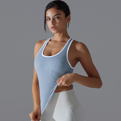 Nou Yoga Racerback Tank Top Alergare strâns Fitness Vestă sportivă cu uscare rapidă Uscare rapidă Îmbrăcăminte activă Top subțire Tricou tip singlet pentru femei