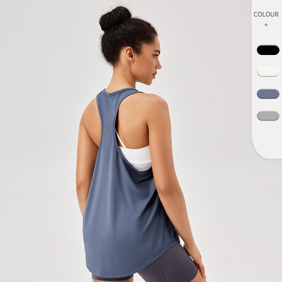 Bluză sport pentru femei Vestă largi de yoga Cămăși de antrenament cu uscare rapidă Fără mâneci cu spate cursier Sport Fitness Alergare Tank Top Îmbrăcăminte atletică