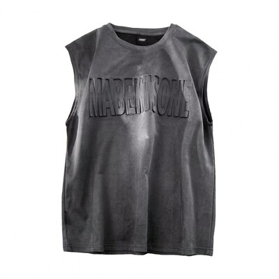 Smaga zamšādas veste vīriešu vasaras augstākās klases sajūta smuki skaists gadījuma brīvs sporta T-krekls vīriešu apģērbs bez piedurknēm