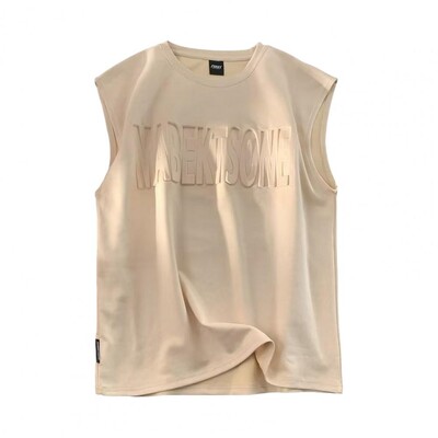 Smaga zamšādas veste vīriešu vasaras augstākās klases sajūta smuki skaists gadījuma brīvs sporta T-krekls vīriešu apģērbs bez piedurknēm