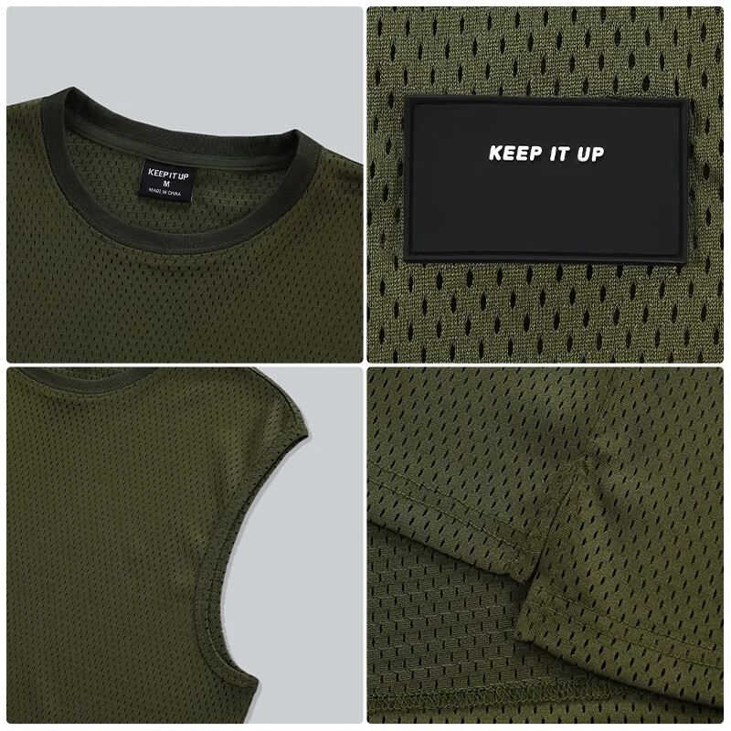 Vīriešu brīva gadījuma sporta veste Basketbola Fitness Tīkla elpojošs T-krekls bez piedurknēm, skriešanas apakšas krekls Marathon Tank Top