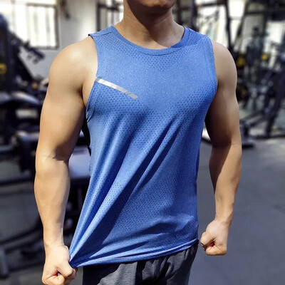 Pánske športové tielko, outdoorové bežecké tričko bez rukávov, basketbalové dresy, vesta na svaly, odvádzanie potu, rýchloschnúce tričko