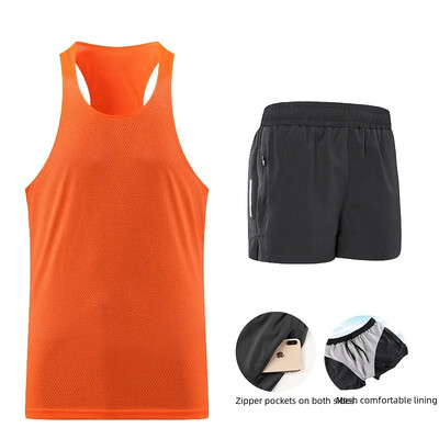 Profesionalni muški prsluk za maratonsko trčanje, sportsko odijelo, brzo sušeća oprema za trening za natjecanja, ljetnu sezonu