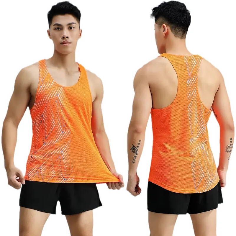 Profesionalni muški prsluk za maratonsko trčanje, sportsko odijelo, brzo sušeća oprema za trening za natjecanja, ljetnu sezonu