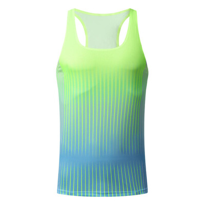 Vīriešu sportiskā skriešanas, 2024. gada vasaras gradienta sporta zāles krekls bez piedurknēm, īpaši viegls maratona treniņa veste ar Y formas muguru