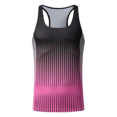 Vīriešu sportiskā skriešanas, 2024. gada vasaras gradienta sporta zāles krekls bez piedurknēm, īpaši viegls maratona treniņa veste ar Y formas muguru