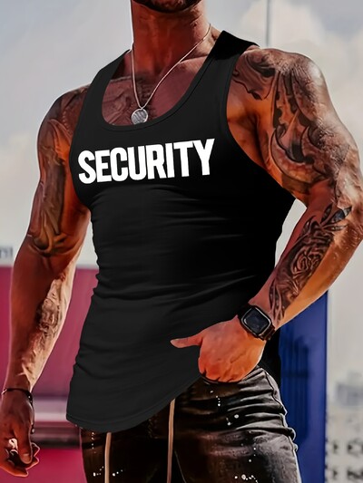 Îmbrăcăminte de fitness și alergare în aer liber pentru bărbați, cu model în dungi, cu imprimeu 3d, cu decolteu turn, vestă sportivă fără mâneci, uscare rapidă, confort