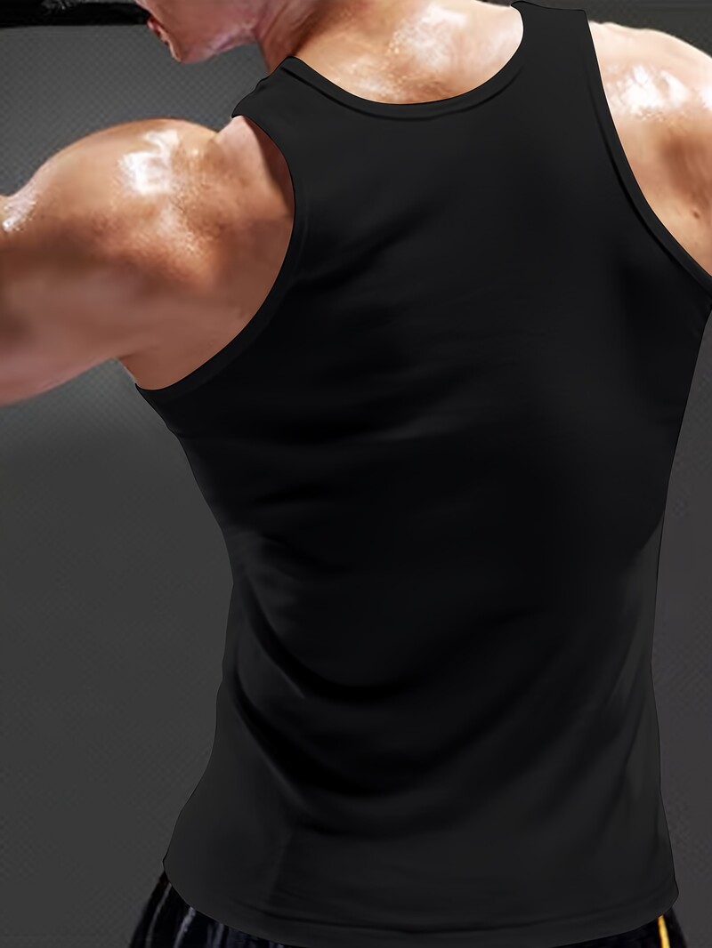 Îmbrăcăminte de fitness și alergare în aer liber pentru bărbați, cu model în dungi, cu imprimeu 3d, cu decolteu turn, vestă sportivă fără mâneci, uscare rapidă, confort