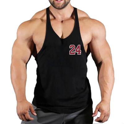 Sport Brand Vest Muscle Gym Bărbați Spate Tank Top Fără mâneci Stringer Îmbrăcăminte Bodybuilding Bodybuilding Fitness Workout No.24 Tricou