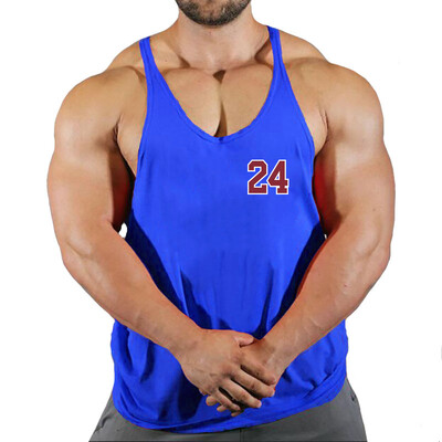 Sport Brand Vest Muscle Gym Bărbați Spate Tank Top Fără mâneci Stringer Îmbrăcăminte Bodybuilding Bodybuilding Fitness Workout No.24 Tricou