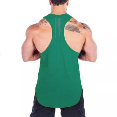 Нови постъпления Стрингер за бодибилдинг Quick Dry man Mesh Gym риза без ръкави мъже Фитнес жилетка Потник за спортно облекло за тренировка