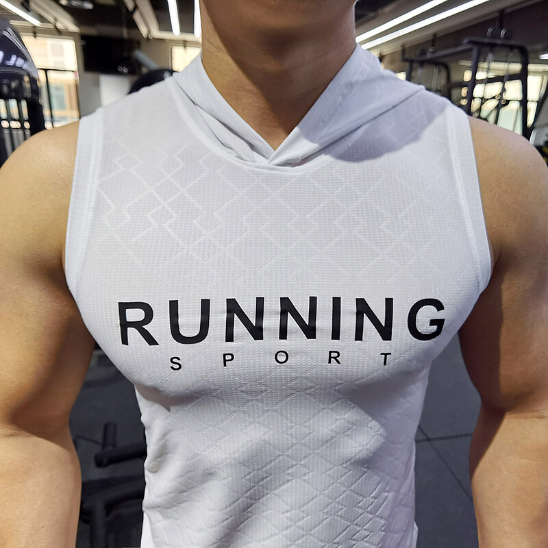 Bărbați Bodybuilding Glugă Tank Tops Antrenament de gimnastică Fitness Cămașă fără mâneci elastică cu uscare rapidă Vestă de alergare Glugă sport pentru bărbați 2022