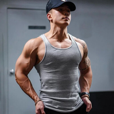 Vară, bărbați, veste de alergare, tricou simplu de fitness, slim fit, tendință de modă, mișcare, maiuri de fitness, tricou muscular, fără mâneci