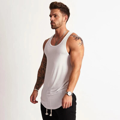 Vară, bărbați, veste de alergare, tricou simplu de fitness, slim fit, tendință de modă, mișcare, maiuri de fitness, tricou muscular, fără mâneci