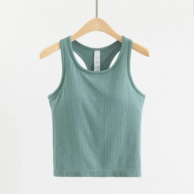 „Dupe Yoga“ sportiniai marškinėliai, moteriški sportiniai marškinėliai be rankovių „Cami“ sportiniai marškinėliai, ploni briaunoti bėgimo treniruoklių salė „Crop“ liemenė su liemenėlėmis