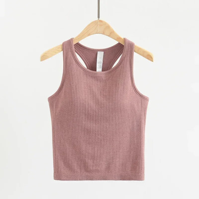 „Dupe Yoga“ sportiniai marškinėliai, moteriški sportiniai marškinėliai be rankovių „Cami“ sportiniai marškinėliai, ploni briaunoti bėgimo treniruoklių salė „Crop“ liemenė su liemenėlėmis