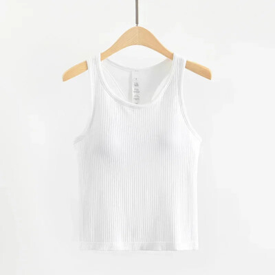 „Dupe Yoga“ sportiniai marškinėliai, moteriški sportiniai marškinėliai be rankovių „Cami“ sportiniai marškinėliai, ploni briaunoti bėgimo treniruoklių salė „Crop“ liemenė su liemenėlėmis