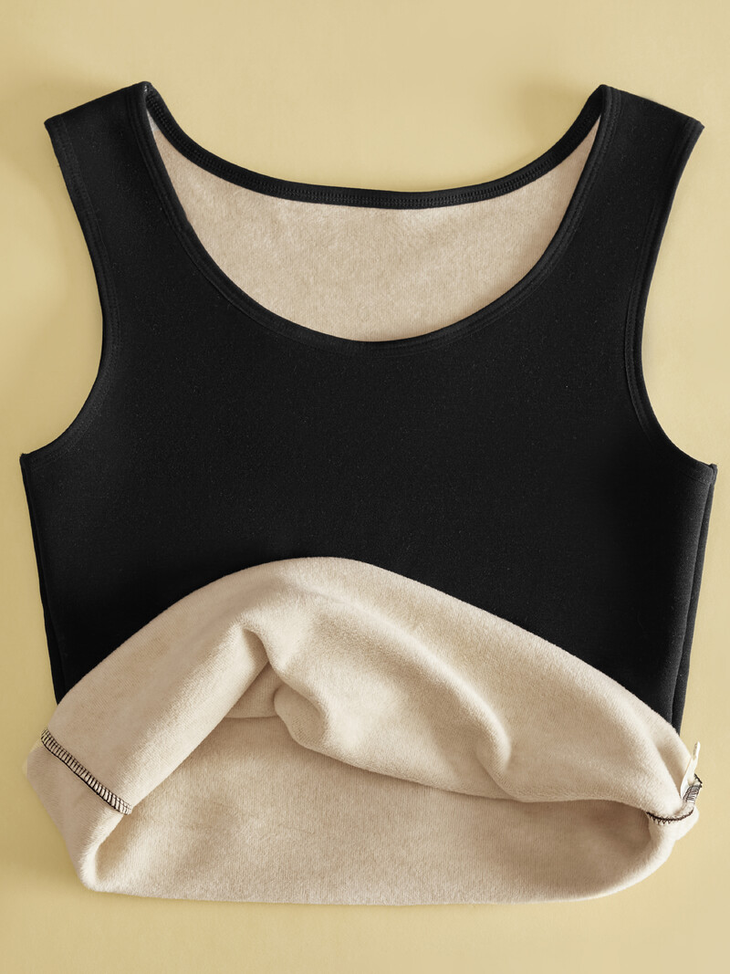 Moteriška šiluminė liemenė, dvisluoksnė aksominė sustorėjusi šilta viršutinė dalis, šildoma, vidinė apačia be rankovių