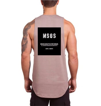 Πουκάμισο για τρέξιμο Gym Vest Tank Top Ρούχα γυμναστικής Bodybuilding Ανδρικό βαμβακερό αμάνικο μπλουζάκι Muscle Stringer tanktop