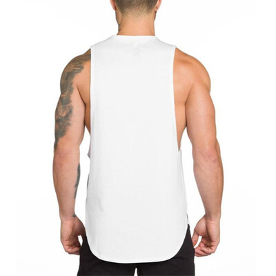 Cămașă de alergare Vestă de gimnastică Tank Top Îmbrăcăminte fitness Culturism Bărbați Tricou fără mâneci din bumbac Muscle Stringer tanktop