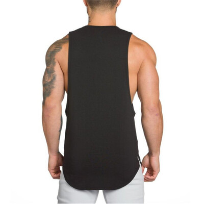 Cămașă de alergare Vestă de gimnastică Tank Top Îmbrăcăminte fitness Culturism Bărbați Tricou fără mâneci din bumbac Muscle Stringer tanktop