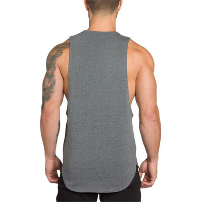 Cămașă de alergare Vestă de gimnastică Tank Top Îmbrăcăminte fitness Culturism Bărbați Tricou fără mâneci din bumbac Muscle Stringer tanktop