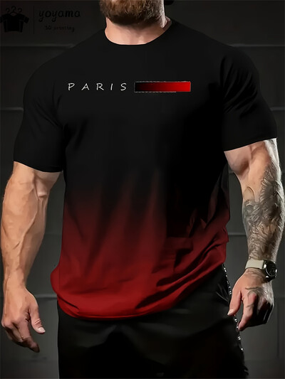 Tricou cu imprimeu degradat de vară Tricouri grafice de modă pentru bărbați Îmbrăcăminte pentru bărbați cu imprimare 3D Tricouri cu gât rotund pentru bărbați Topuri Street Rock