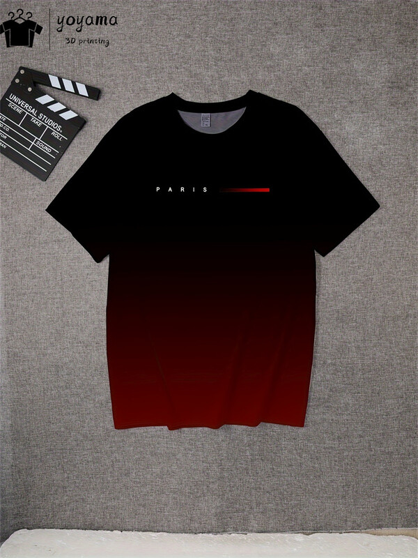 Tricou cu imprimeu degradat de vară Tricouri grafice de modă pentru bărbați Îmbrăcăminte pentru bărbați cu imprimare 3D Tricouri cu gât rotund pentru bărbați Topuri Street Rock