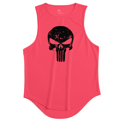 Skull Print Vasaros vyriški treniruoklių salės sportiniai batviršiai Tinkliniai greitai džiūstantys sportiniai drabužiai Kultūrizmas be rankovių marškinėliai Fitness Stringer Singlets