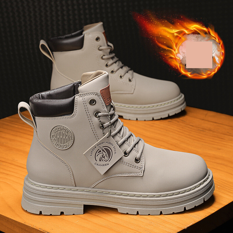 Martinje, cipele, muške modne čizme rabarbara, jesenske i zimske visoke radne cipele, muške protuklizne čizme, muške pamučne cipele