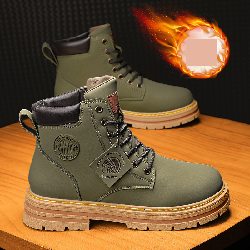 Martinje, cipele, muške modne čizme rabarbara, jesenske i zimske visoke radne cipele, muške protuklizne čizme, muške pamučne cipele