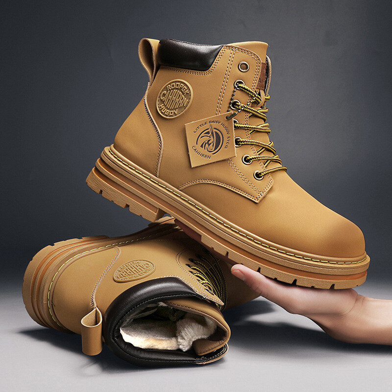 Martinje, cipele, muške modne čizme rabarbara, jesenske i zimske visoke radne cipele, muške protuklizne čizme, muške pamučne cipele