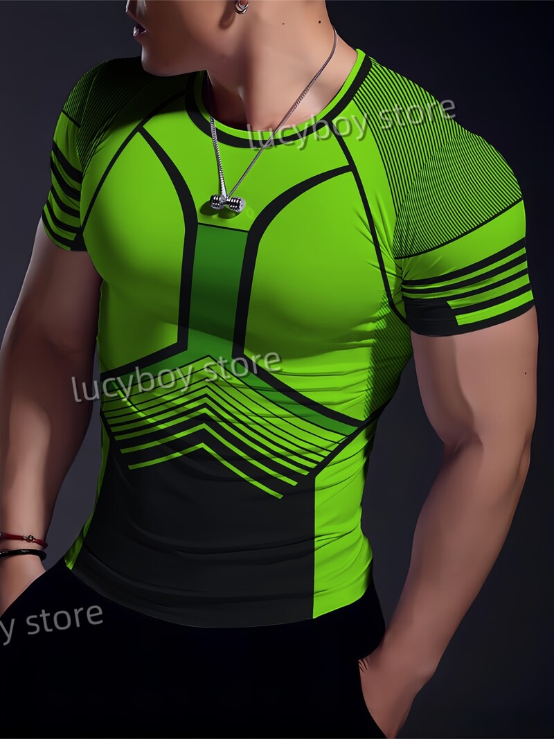 Tricou cu blocuri de culoare pentru bărbați Tricouri pentru antrenament muscular Tricouri cu mânecă scurtă Tricou pentru alergare cu uscare rapidă Îmbrăcăminte sport pentru bărbați Topuri supradimensionate Îmbrăcăminte pentru bărbați