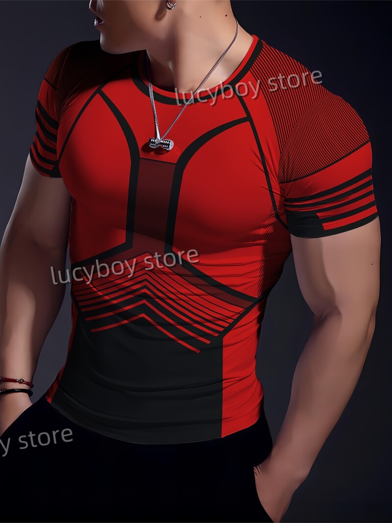 Tricou cu blocuri de culoare pentru bărbați Tricouri pentru antrenament muscular Tricouri cu mânecă scurtă Tricou pentru alergare cu uscare rapidă Îmbrăcăminte sport pentru bărbați Topuri supradimensionate Îmbrăcăminte pentru bărbați