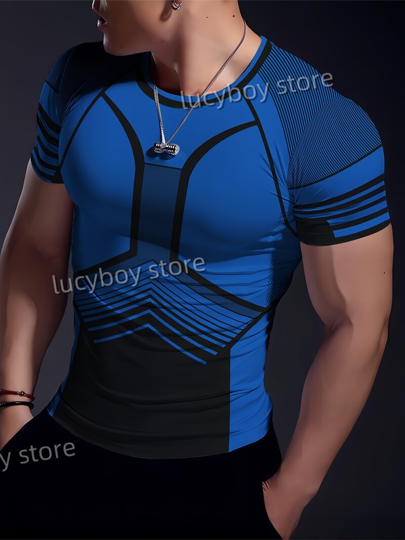 Tricou cu blocuri de culoare pentru bărbați Tricouri pentru antrenament muscular Tricouri cu mânecă scurtă Tricou pentru alergare cu uscare rapidă Îmbrăcăminte sport pentru bărbați Topuri supradimensionate Îmbrăcăminte pentru bărbați