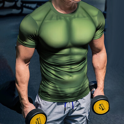 Tricou pentru bărbați, fitness, ușor, moale, confortabil, pentru mușchi