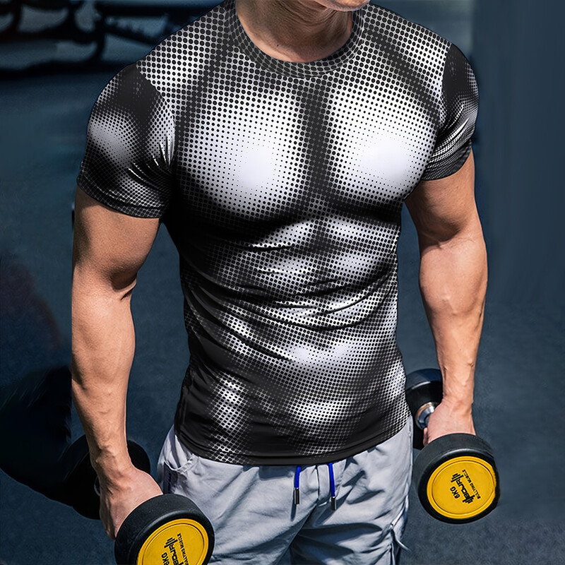 Tricou pentru bărbați, fitness, ușor, moale, confortabil, pentru mușchi