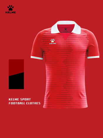 Kelme Soccer T-shirt Sports Leisure Running Gym Άσκηση Προπόνηση Elastic Quick Drying κοντά μανίκι Ανδρικό μπλουζάκι πόλο