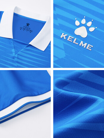 Kelme Soccer T-shirt Sports Leisure Running Gym Άσκηση Προπόνηση Elastic Quick Drying κοντά μανίκι Ανδρικό μπλουζάκι πόλο