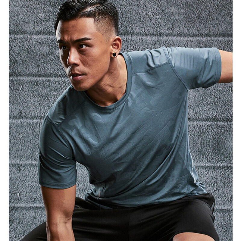 (S-6XL) Tricou din mătase de gheață cu uscare rapidă Bărbați Topuri Sport Elastic Respirabil Fitness Alergare Drumeții Sală de sport Cămașă cu mânecă scurtă Adolescenți