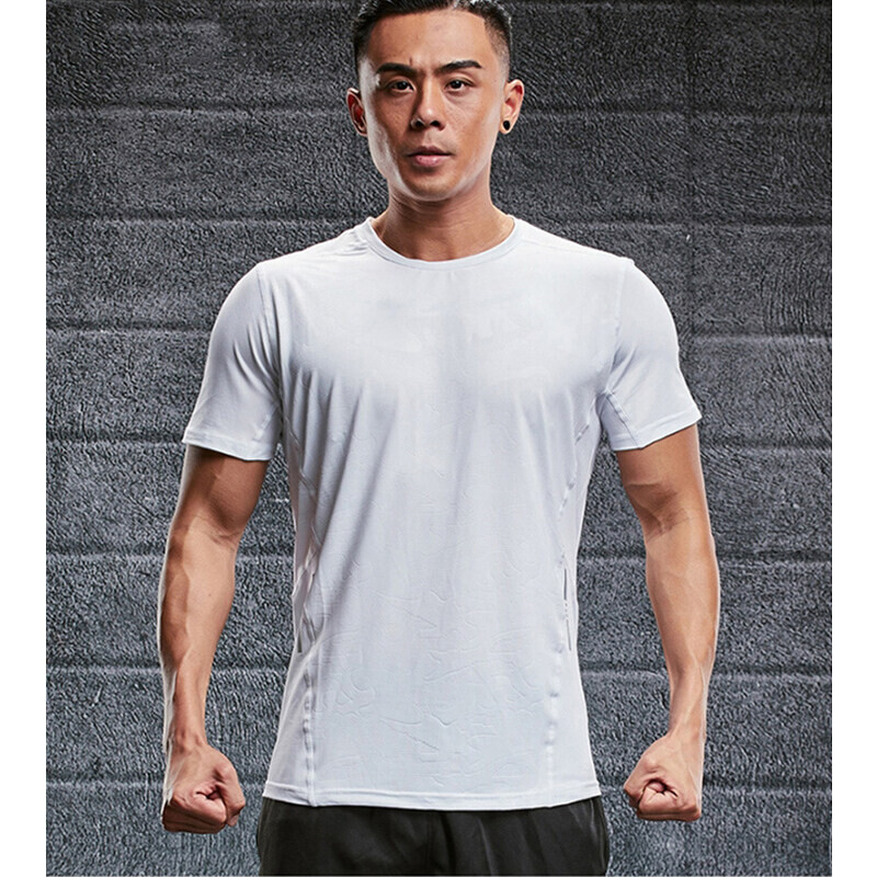 (S-6XL) Tricou din mătase de gheață cu uscare rapidă Bărbați Topuri Sport Elastic Respirabil Fitness Alergare Drumeții Sală de sport Cămașă cu mânecă scurtă Adolescenți