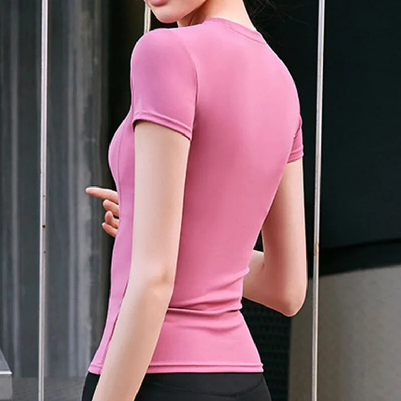 Aiithuug Cămăși de yoga cu mânecă scurtă Cămașă de alergare Antrenament de gimnastică Uscare rapidă Topuri moi, Tricou sport cu compresie, Crop Top simplu elastic