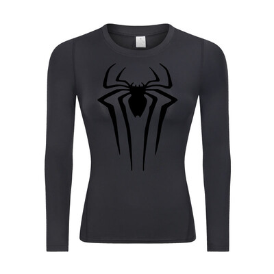 Sieviešu skriešanas T-krekls Kompresijas krekls Jogas sporta zāle treniņš Top Sports Ātri žūstošs Elpojošs Ādas Pamatslāņa Sporta Apģērbs Meitene