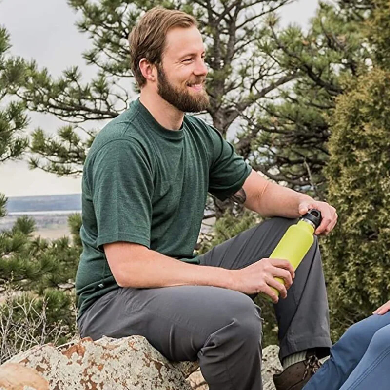 Tricou 100% Lână Merinos Bărbați Strat de bază Cămașă Merinos Absorbant Respirabil Uscare rapidă Anti-miros Fără mâncărimi Mărime mare SUA